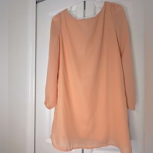Peach long sleeve dress